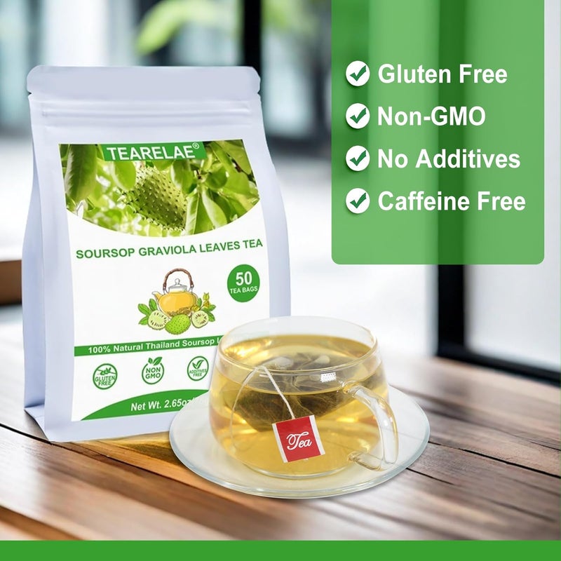 TEARELAE Soursop Graviola Leaves Tea - 50 Tea Bags - Image 3